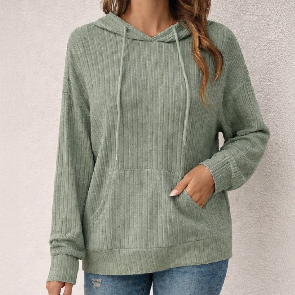 women's relaxed fit drawstring hoodie in green