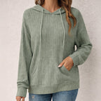 women's relaxed fit drawstring hoodie in green
