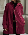 women's relaxed fit hooded longline jacket in red