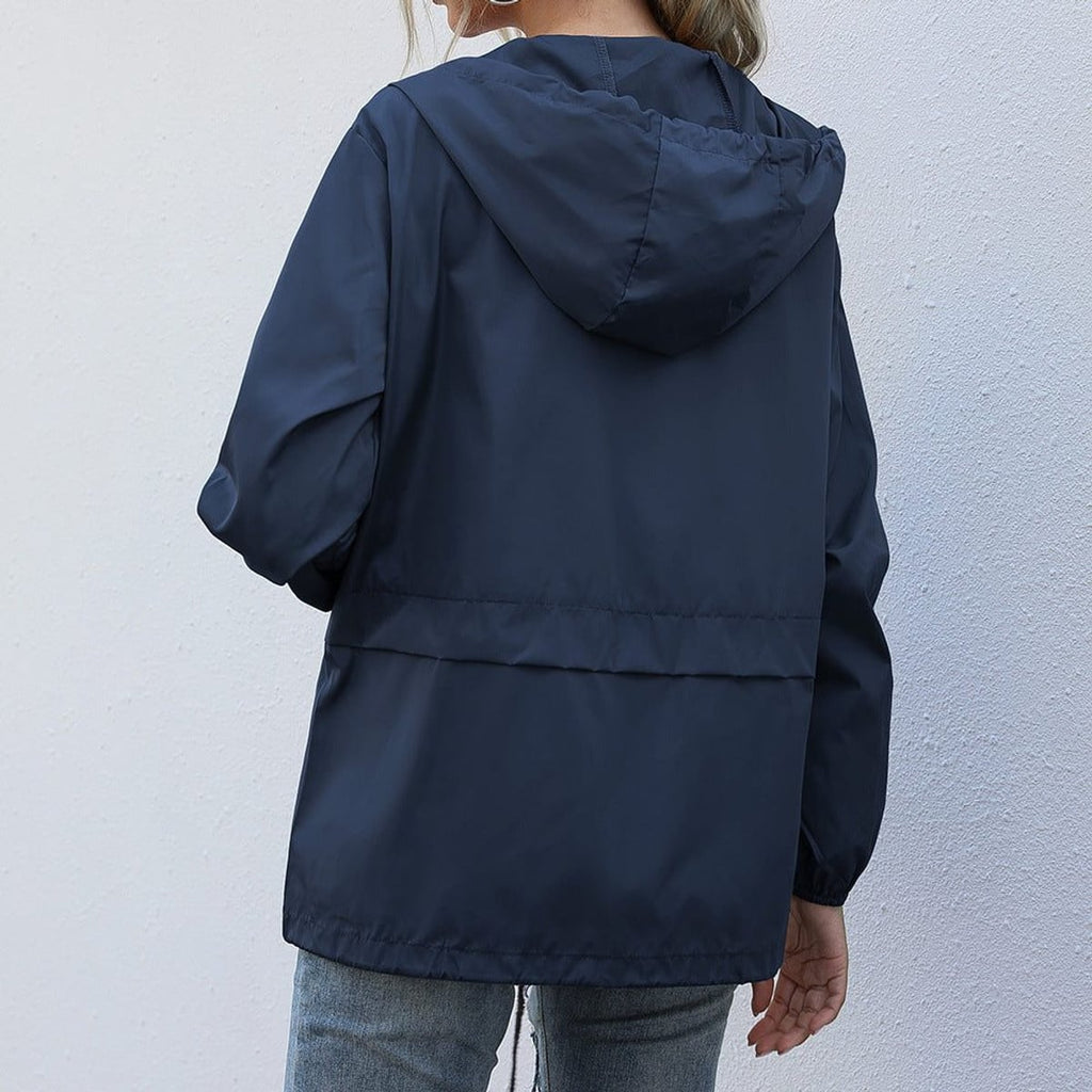 women's relaxed fit hooded raincoat