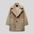women's relaxed fit notch collar teddy coat in brown