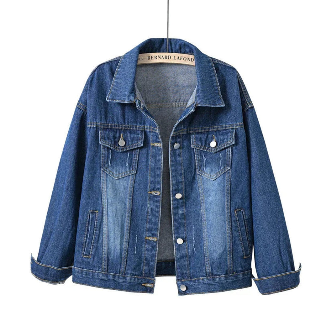 women's relaxed fit shirt jacket in dark navy