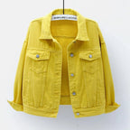 women's relaxed fit shirt jacket in yellow