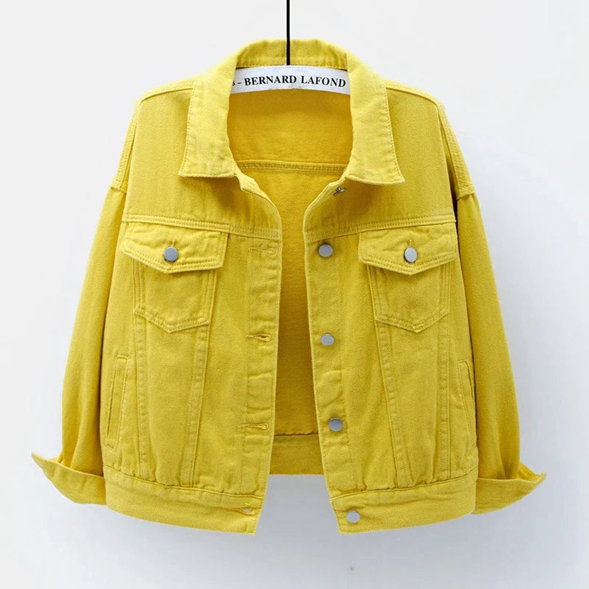women's relaxed fit shirt jacket in yellow