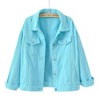 women's relaxed fit shirt jacket in light blue