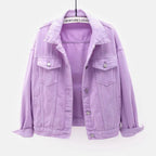 women's relaxed fit shirt jacket in purple