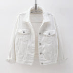 women's relaxed fit shirt jacket in white