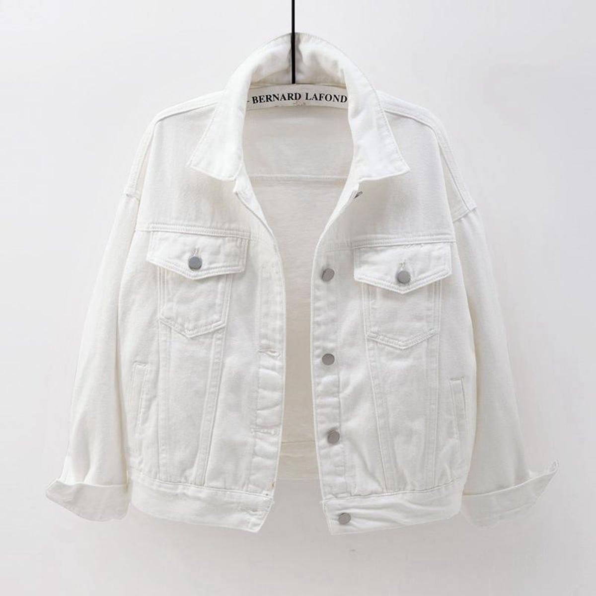 women's relaxed fit shirt jacket in white