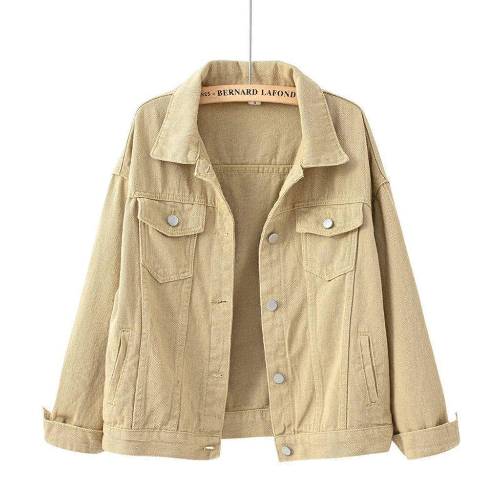 women's relaxed fit shirt jacket in beige