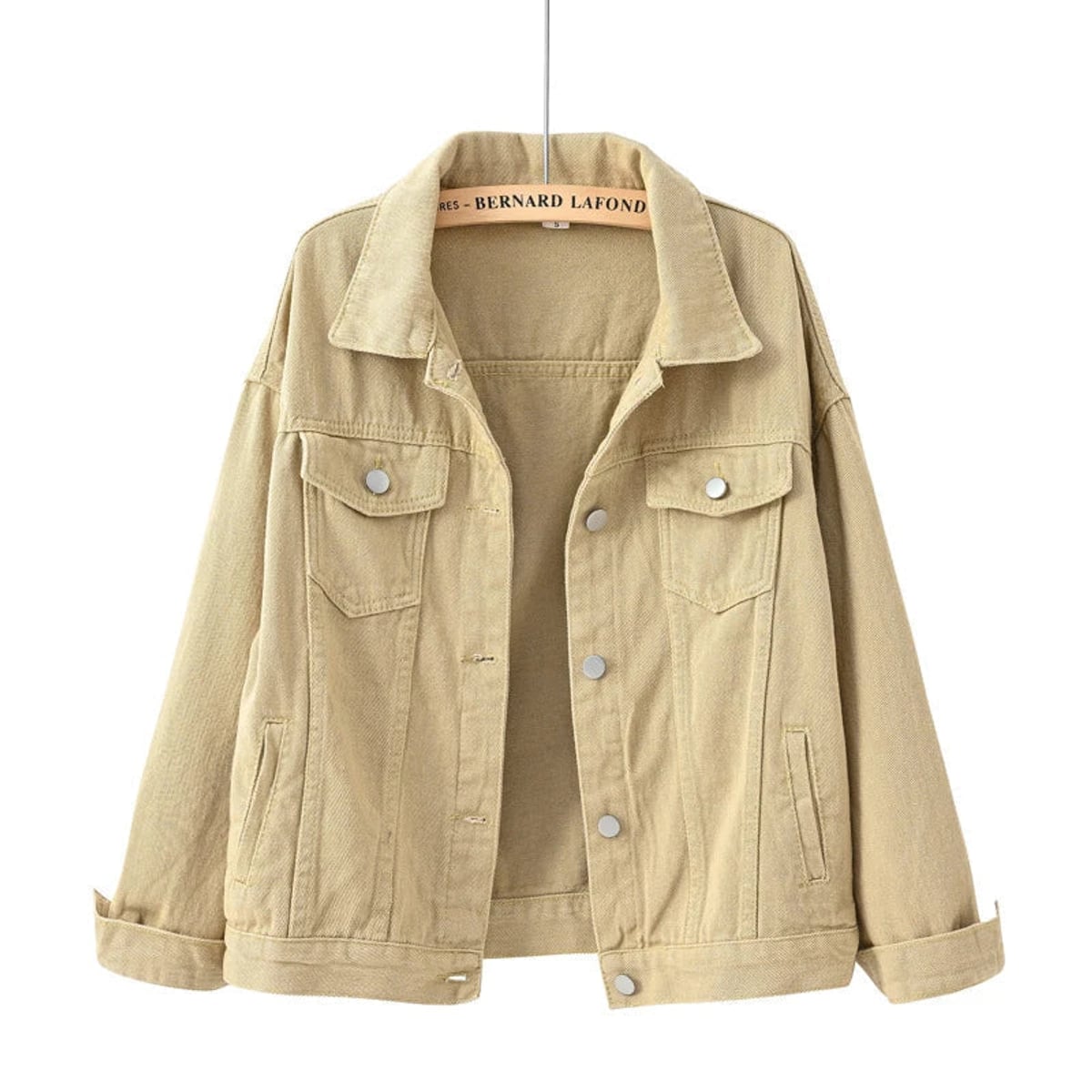 women's relaxed fit shirt jacket in beige