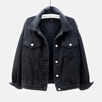 women's relaxed fit shirt jacket in black