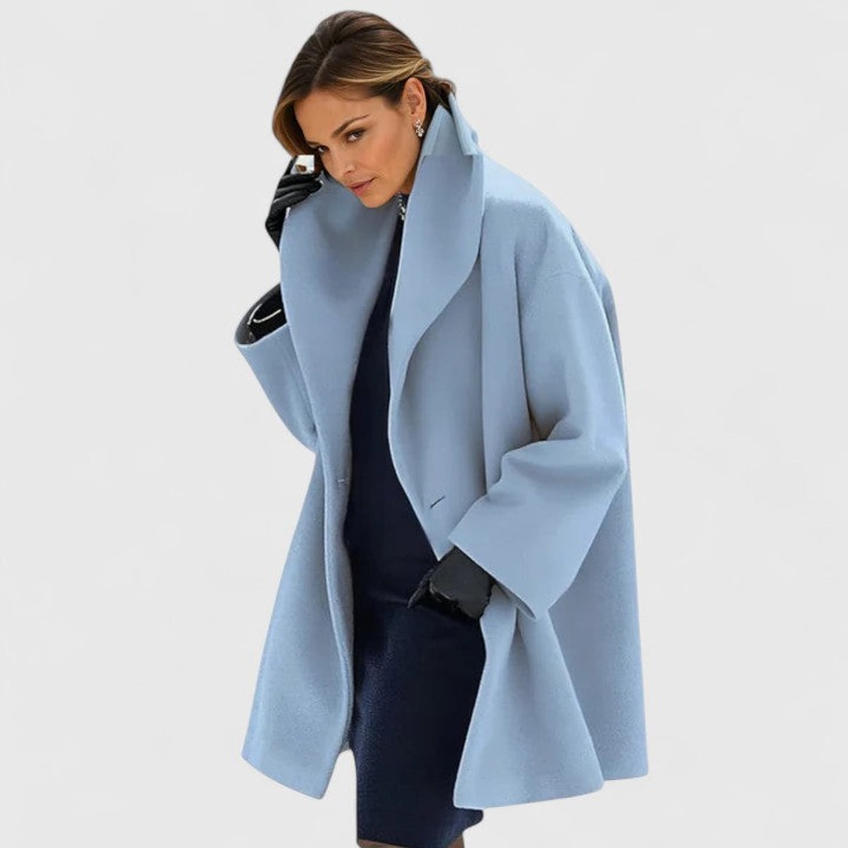 women's relaxed fit winter coat in blue