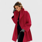 women's relaxed fit winter coat in red