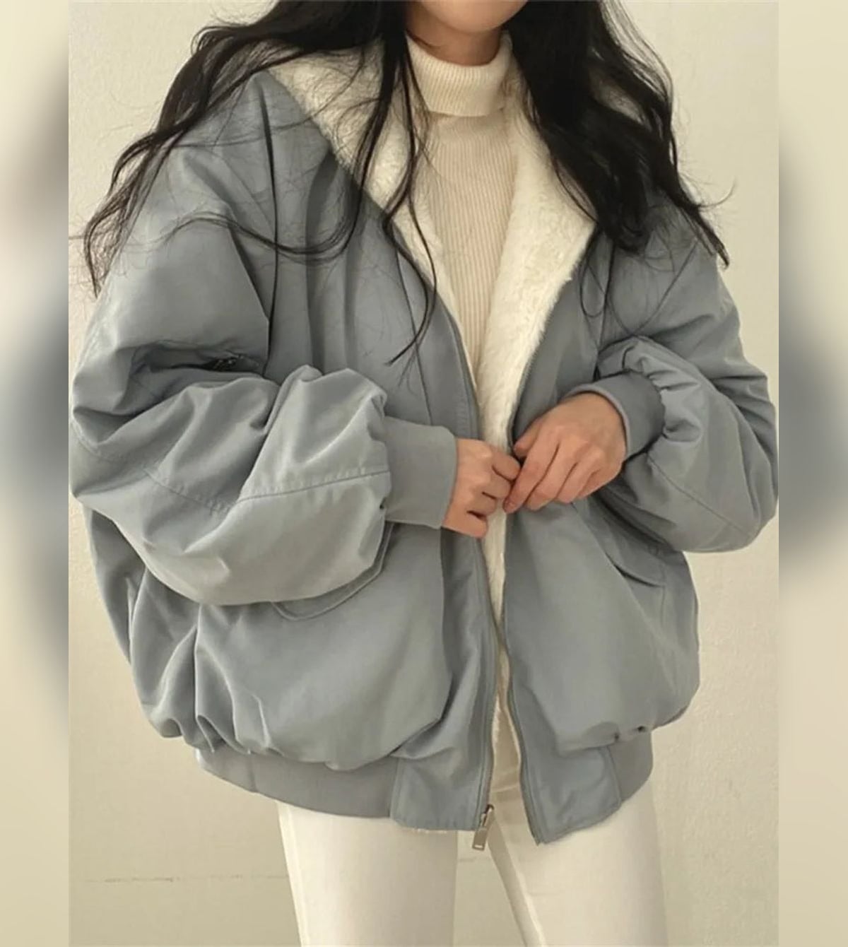 women's reversible sherpa-lined winter jacket