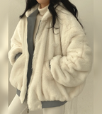 women's reversible sherpa-lined winter jacket