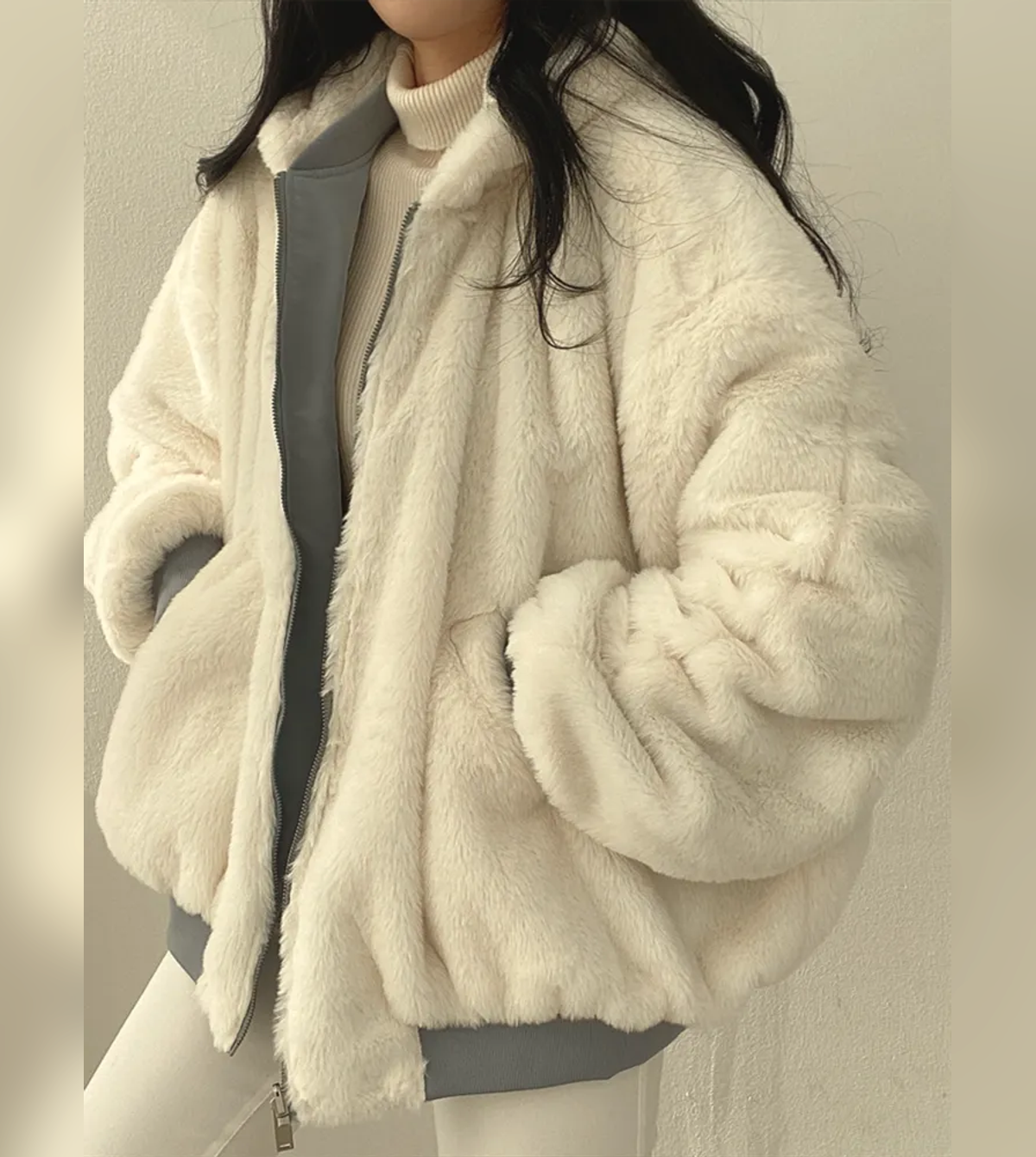 women's reversible sherpa-lined winter jacket