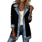 women's ribbed coat in black