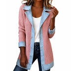 women's ribbed coat in pink