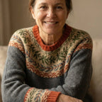 women's round neck fair isle sweater