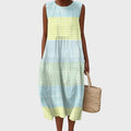 women's sleeveless printed midi dress in multicolor 1