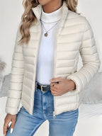 women's slim fit puffer jacket in white