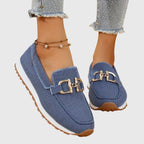 women's slip-on platform loafers in blue