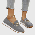 women's slip-on platform loafers in gray