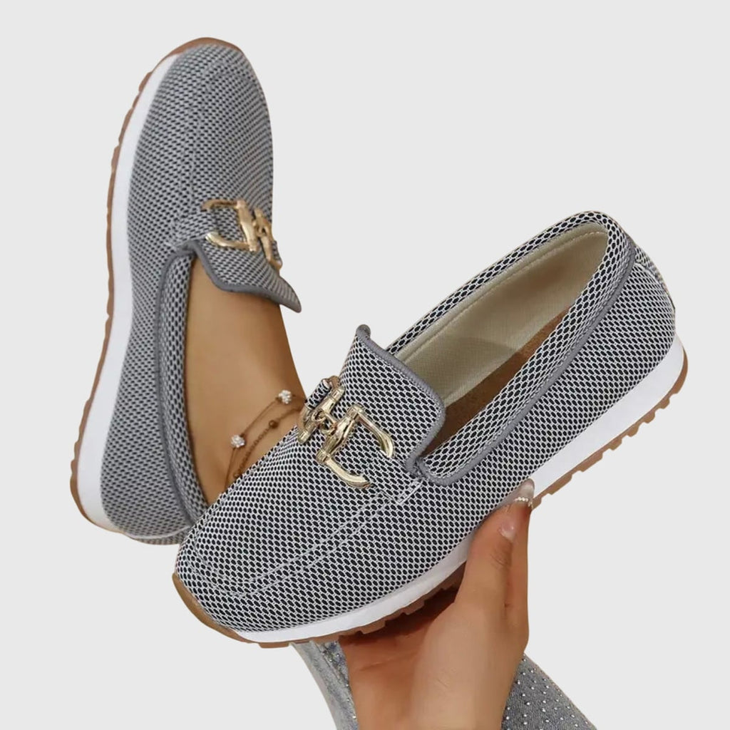 women's slip-on platform loafers in gray