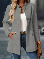 women's stand collar winter coat in gray