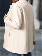 women's stand collar winter coat in beige