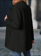 women's stand collar winter coat in black