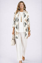 women's three-piece cardigan set in ivory bloom