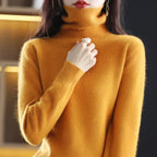 women's turtleneck knit sweater