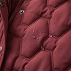 women's waterproof long hooded winter coat in red