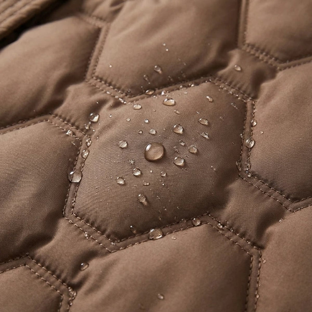women's waterproof long hooded winter coat in brown