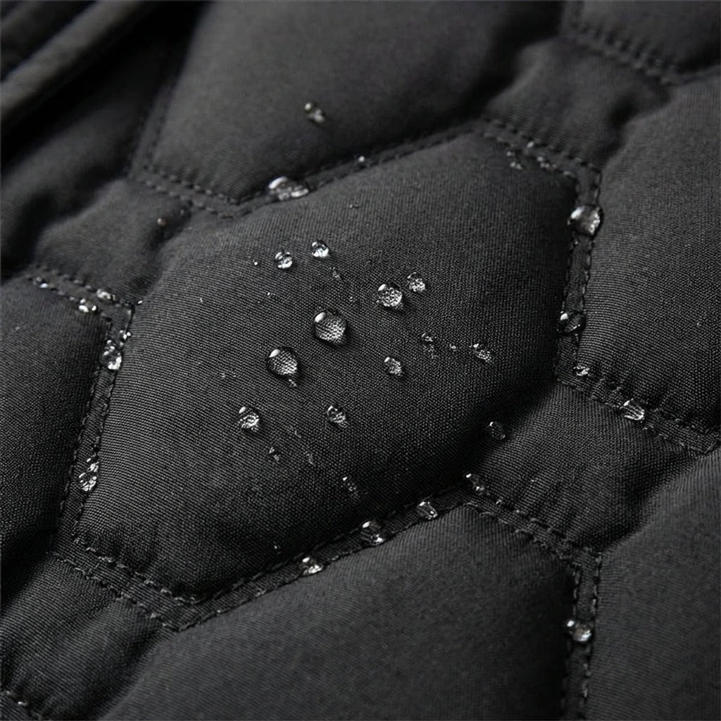 women's waterproof long hooded winter coat in black