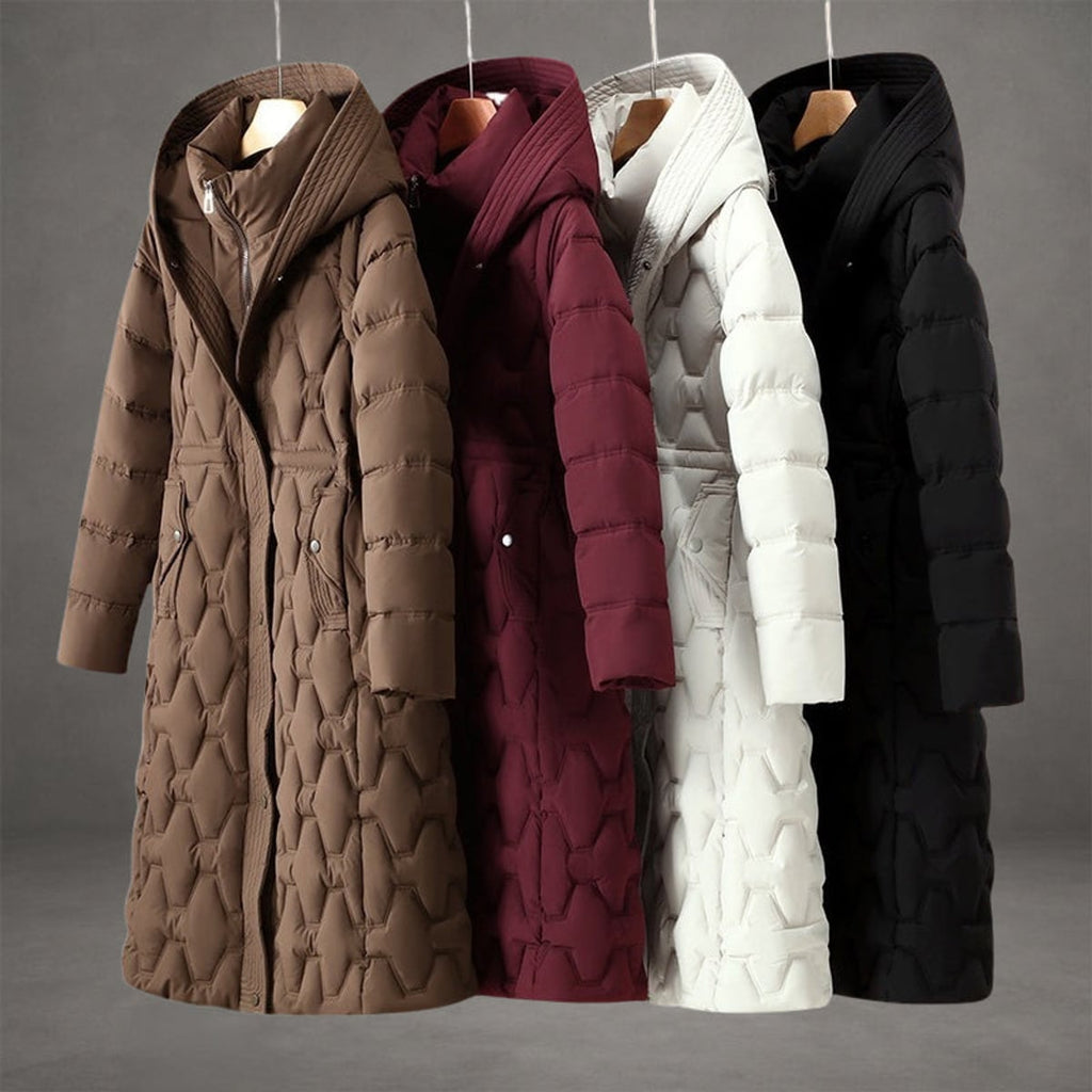 women's waterproof long hooded winter coat