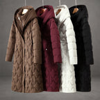 women's waterproof long hooded winter coat