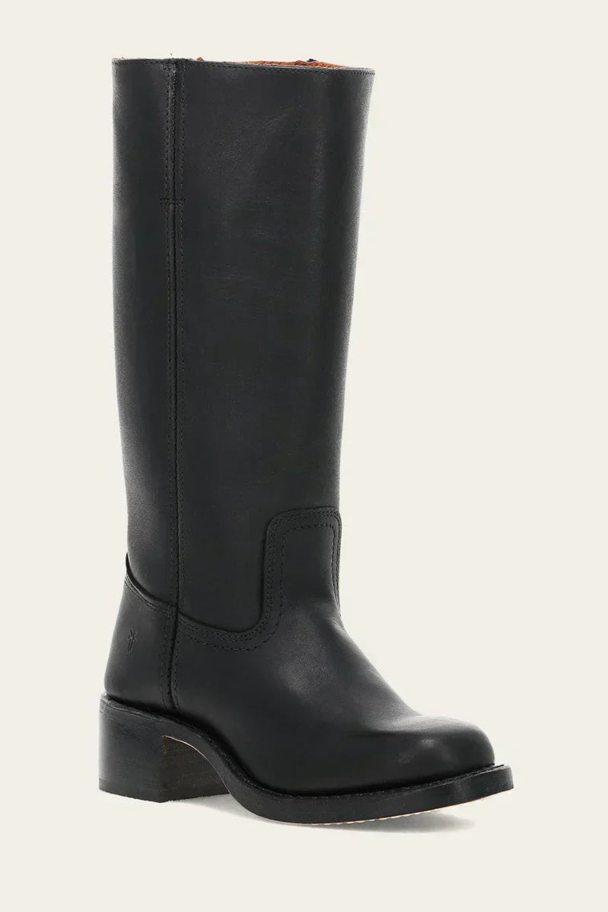 women's western-inspired knee-high block heel boots in black