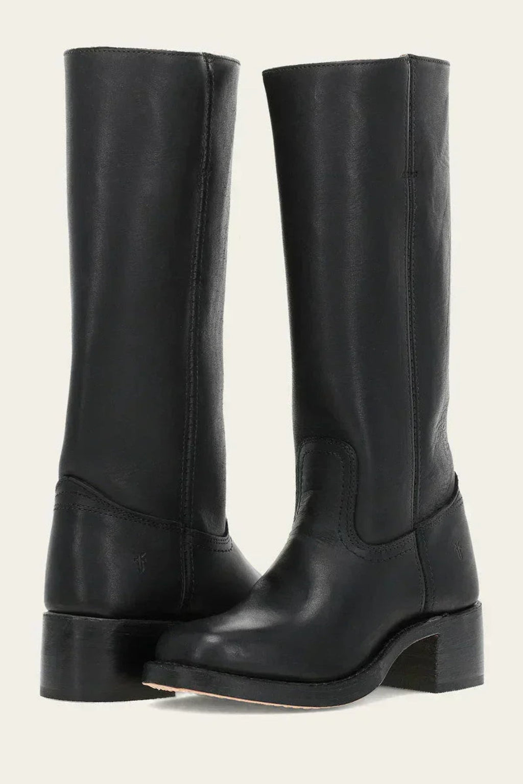women's western-inspired knee-high block heel boots in black