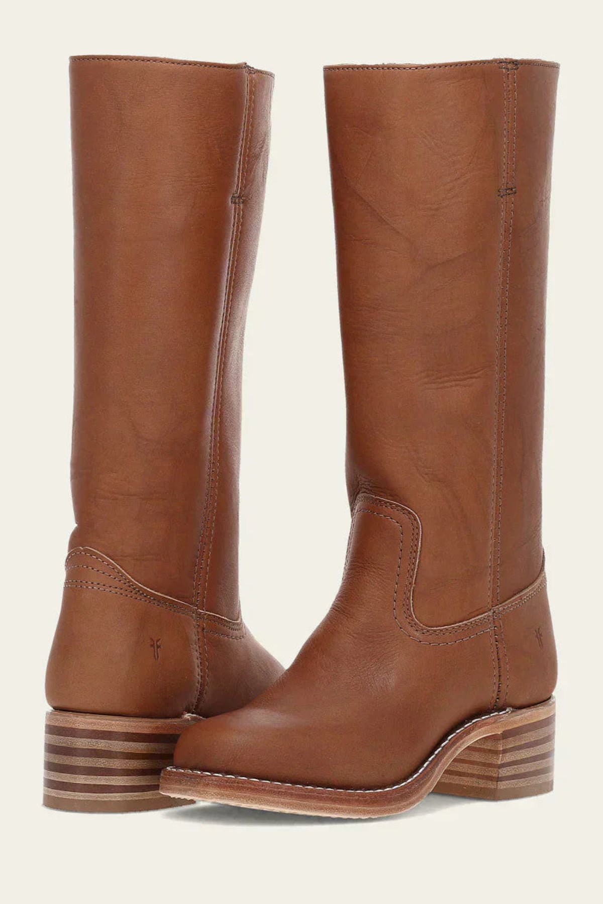 women's western-inspired knee-high block heel boots in brown