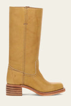 women's western-inspired knee-high block heel boots in yellow