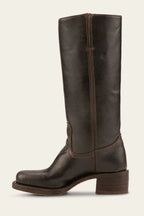 women's western-inspired knee-high block heel boots in dark brown