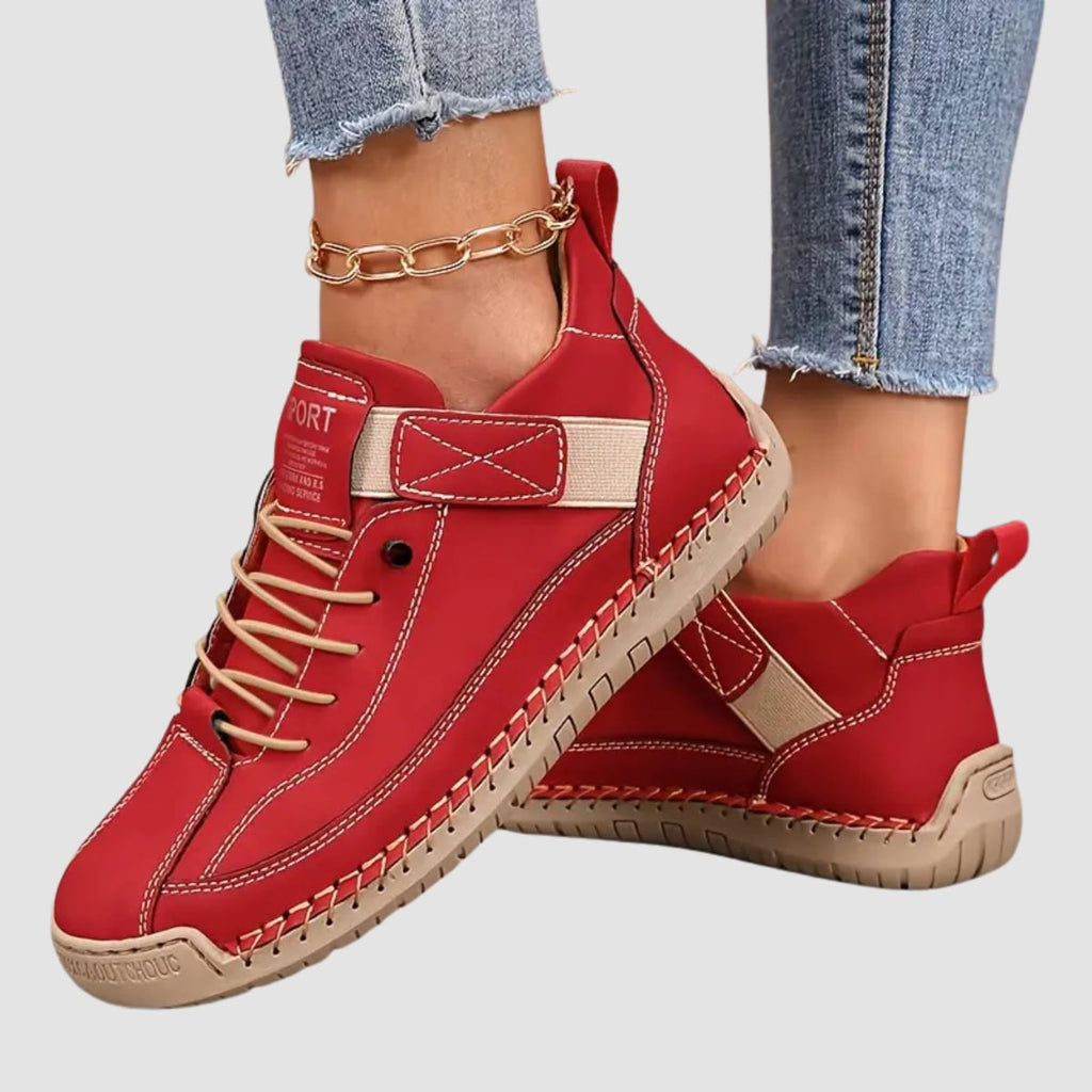 women's wide fit slip-on sneakers in red (almost sold out!)