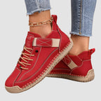 women's wide fit slip-on sneakers in red (almost sold out!)