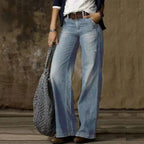 women's wide leg high waist jeans in light blue