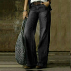 women's wide leg high waist jeans in gray