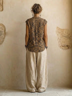 women's wide leg linen pants with drawstring