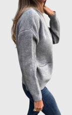 women's zip-up knit cardigan jacket in gray